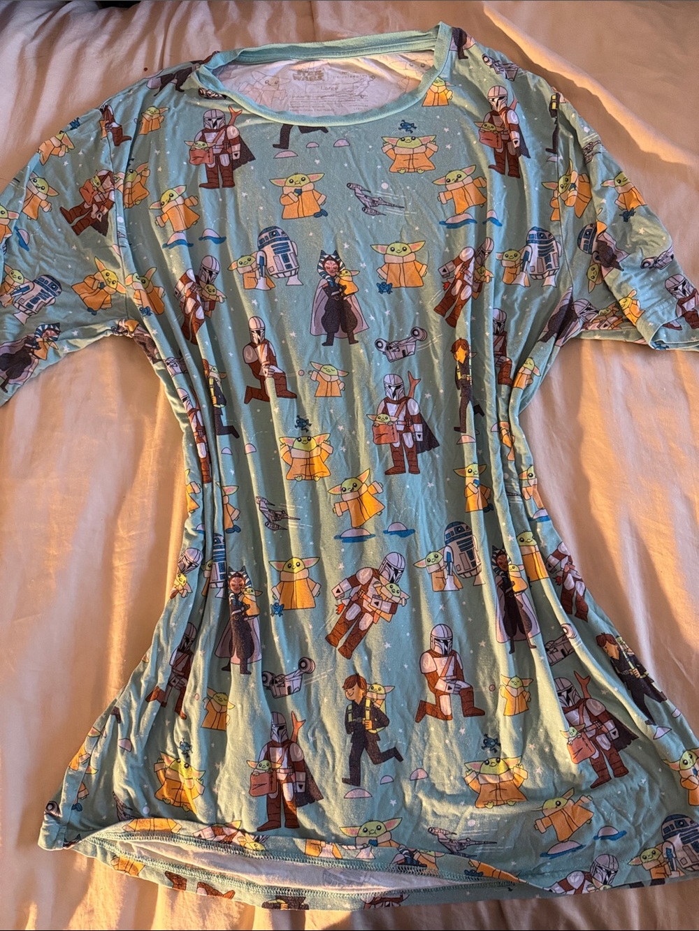 Little Sleepies Light Blue Mandalorian & Grogu Pajama Top